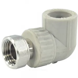 Угольник PP-R комбинированный серый Дн 20х1/2" с накидной гайкой VALFEX 10138020Г