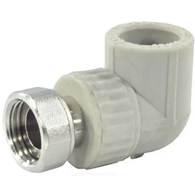 Угольник PP-R комбинированный серый с накидной гайкой Дн 25х3/4" VALFEX 10138025Г