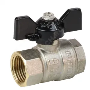 Кран шаровой латунь никель Pride Ду 32 Ру25 ВР полнопроходной бабочка аналог 11б27п1 LD 47.32.В-В.Б