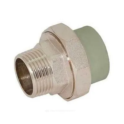 Муфта PP-R комбинированная разъемная серая НР Дн 20х1/2" RTP (РосТурПласт) 15519