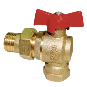 Кран шаровой латунь угловой 11б27п17 Ду 15 Ру16 ВР/"американка" полнопроходной бабочка Цветлит ZW10029