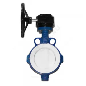 Затвор дисковый поворотный чугун VP4449R-08PTFE Ду 300 Ру10 межфл с редуктором диск нерж манжета PTFE Tecofi VP4449R-08PTFE0300