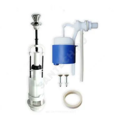 Арматура для бачка сливная/наливная боковое подключение шток хром 1/реж универсал Уклад А 110.56.14.3