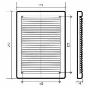 Решётка вентиляционная пластик 180х250 Эра 1825Р