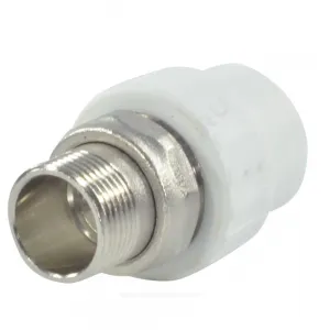 Муфта PP-R комбинированная разъемная белая Дн 20х1/2" НР для радиатора RTP (РосТурПласт) 14630