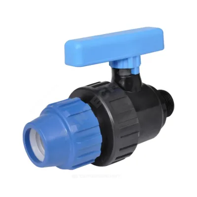 Кран шаровой компрессионный НР Дн 40х1" Ру10 RTP (РосТурПласт) 31113