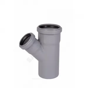 Тройник PP-H переходной серая HT HTEA Дн 75х50х45гр б/нап в/к Ostendorf 113210 Тройник PP-H переходной серая HT HTEA Дн 75х50х45гр б/нап в/к Ostendorf 113210