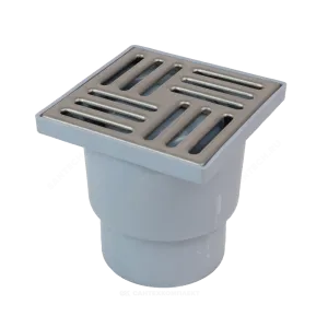 Трап нерегулируемый с гидрозатвором Дн 110 с нержавеющей решёткой 150х150мм вертикальный выпуск АНИ Пласт TA1212