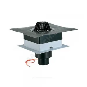 Воронка кровельная HL63.1H с вертикальным выпуском PP Дн 110 с листвоуловителем, электрообогревом, теплоизоляцией, гидроизоляционным полимербитумным полотном 500х500мм HL HL63.1H/1 Воронка кровельная HL63.1H с вертикальным выпуском PP Дн 110 с листвоуловителем, электрообогревом, теплоизоляцией, гидроизоляционным полимербитумным полотном 500х500мм HL HL63.1H/1