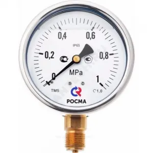 Манометр гидрозаполненный ТМ-320P.10 радиальный Дк63мм 0-0,6 МПа кл.1,5 G1/4" глицерин Росма 00000025726
