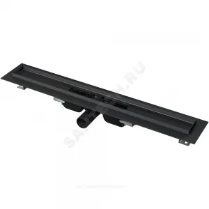 Лоток душевой с гидрозатвором Дн 40 550х60мм без решетки горизонтальный выпуск Alca Plast APZ101BLACK-550