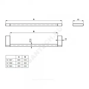 Полотенцедержатель 350 мм CONNECT хром Ideal Standard N1385AA