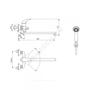 Смеситель для ванны с душем одноручный ORION Vidima BA005AA