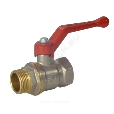Кран шаровой латунь никель 11Б27фт1М Ду 20 Ру40 ВР/НР полнопроходной рычаг VALFEX VF.215.NR1.034