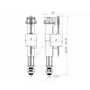 Арматура для бачка наливная 1/2" нижнее подключение универсал АНИ Пласт WC5510