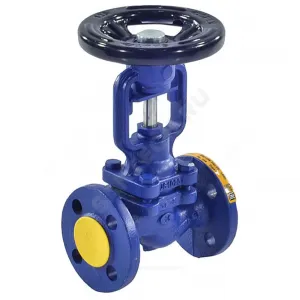 Клапан запорный чугун 234A Ду 100 Ру16 Тмакс=300 оС фл со штурвалом сильфонный Zetkama 234A100C01