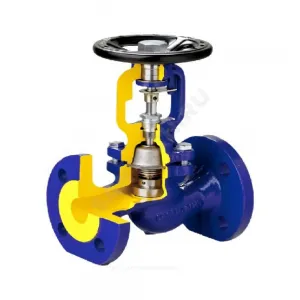 Клапан запорный чугун 234A Ду 100 Ру16 Тмакс=300 оС фл со штурвалом сильфонный Zetkama 234A100C01