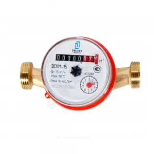 Счётчик г/в и х/в крыльчатый одноструйный Ду 15 Ру16 90С L=110мм резьба Б/К IP67 ВСКМ-15 Декаст 72-15-249