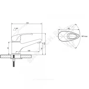 Смеситель для умывальника одноручный б/подводки Прораб Р-серия Славен СЛ-ОД-Р10