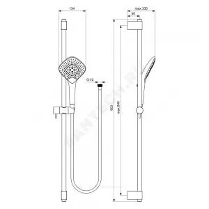 Гарнитур душевой IDEALRAIN EVO JET DIAMOND XL3 Ideal Standard B1764AA