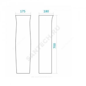 Пьедестал для умывальника Анимо белый Santek 1.WH11.0.587 .