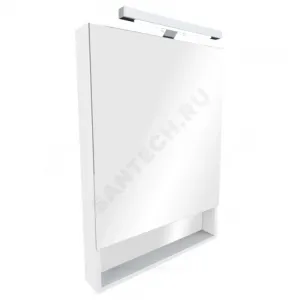 Шкаф зеркальный The Gap 80 белый глянец с подсветкой Roca ZRU9302887