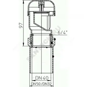Клапан воздушный канализационный Дн 32/40/50 б/нап HL 904
