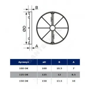Клапан обратный для осевого вентилятора пластик D 100 Эра 100 ОК