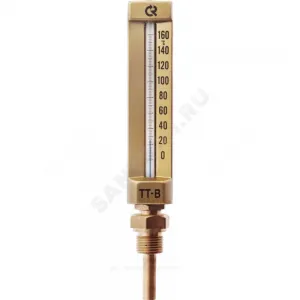 Термометр жидкостной виброустойчивый прямой 200С L=100мм G1/2" ТТ-В-150 150/100 Росма 00000002830