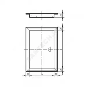 Люк-дверца с фланцем и замком сталь 200х200 Эра ЛТМЗ ЛТ2020МЗ