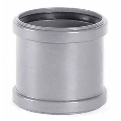 Муфта НПВХ соединительная серая Дн 110 б/нап в/к Хемкор 2391034