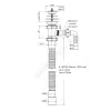 Сифон для умывальника гофрированный 1 1/2"x40/50 L=1250мм с отводом (штуцером) выпуск с нержавеющей решёткой D=70мм Орио А-30135