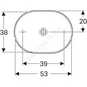 Умывальник мебельный VariForm 55 без отверстия под смеситель белый Geberit 500.774.01.2