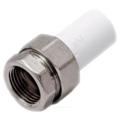 Муфта PP-R комбинированная разъемная белая наруж пайка/ВР Дн 40х1 1/4" RTP (РосТурПласт) 14284