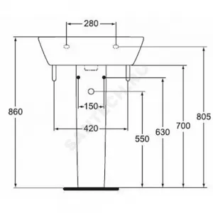 Пьедестал для умывальника Vidima W313061