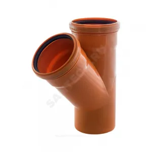 Тройник НПВХ коричневый Дн 160х160х45гр б/нап в/к Хемкор 2491090