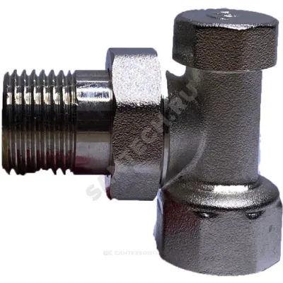 Клапан запорный для радиатора Ду 15 Ру16 ВР угловой Пензапромарматура 00911000