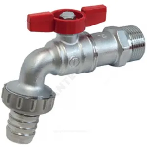 Кран шаровой водоразборный латунь со штуцером R620 Ду 15 Ру10,5 НР/штуц R1/2" бабочка L=82мм Giacomini R620X003