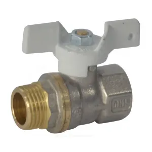 Кран шаровой латунь никель 1104 Standard Ду 15 Ру40 ВР/НР полнопроходной бабочка Aquasfera 1104-01