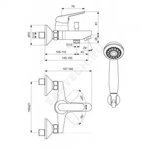 Смеситель для ванны с душем одноручный FINE Vidima BA388AA