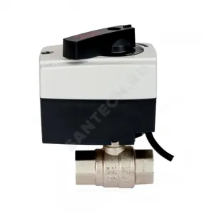 Кран шаровой латунь никель AMZ 112 Ду 25 Ру40 ВР полнопроходной с эл/привод 2/поз 230В с выводом для насоса Danfoss 082G5408