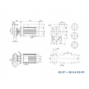 Насос консольно-моноблочный Grundfos NB 250-350/294 A-F1-A-E-BAQE