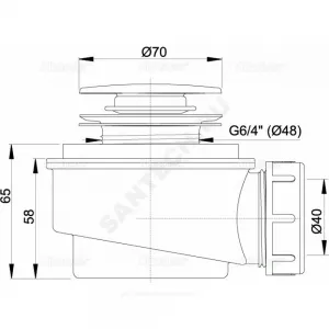 Сифон для поддона 1 1/2"x50/40 слив клапан "клик-клак", пробка D=70мм Alca Plast A476