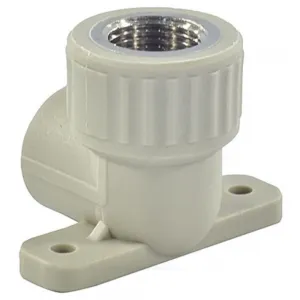 Угольник PP-R комбинированный серый Дн 20х1/2" ВР с креплением VALFEX 10120020Г