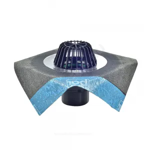 Воронка кровельная HL62H с вертикальным выпуском PP Дн 110 с листвоуловителем, теплоизоляцией, гидроизоляционным полимербитумным полотном 500мм HL HL62H/1 Воронка кровельная HL62H с вертикальным выпуском PP Дн 110 с листвоуловителем, теплоизоляцией, гидроизоляционным полимербитумным полотном 500мм HL HL62H/1