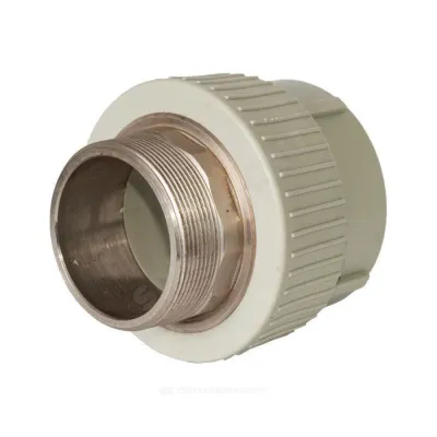 Муфта PP-R комбинированная под ключ серая НР Дн 50х1 1/2" RTP (РосТурПласт) 10948