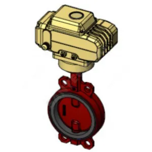 Затвор дисковый поворотный чугун VPI4448R-N24EP Ду 100 Ру16 межфл с электроприводом 230В диск чугун манжета EPDM Tecofi VPI4448R-N24EP0100