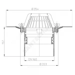 Воронка кровельная HL62.1 с вертикальным выпуском PP Дн 160 с листвоуловителем, электрообогревом, теплоизоляцией, обжимным фланцем HL HL62.1/5 Воронка кровельная HL62.1 с вертикальным выпуском PP Дн 160 с листвоуловителем, электрообогревом, теплоизоляцией, обжимным фланцем HL HL62.1/5
