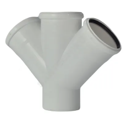 Крестовина PP-H 1-плоскостная бесшумная белая Дн 110х110х110х45гр б/нап в/к RTP (РосТурПласт) 24763