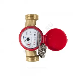 Счётчик г/в и х/в крыльчатый одноструйный Ду 32 Ру16 Qn=6 м3/ч 90С L=160мм резьба импульсный В/К ОСВУ ДГ1 Декаст 73-32-03